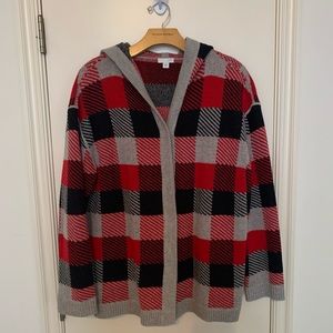 J.Jill size XL Button Up Sweater with hood and pockets